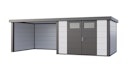 Vorschaubild Telluria Metallgerätehaus Classico 3030 mit Lounge Anbau large (ca. 314 cm Breite)