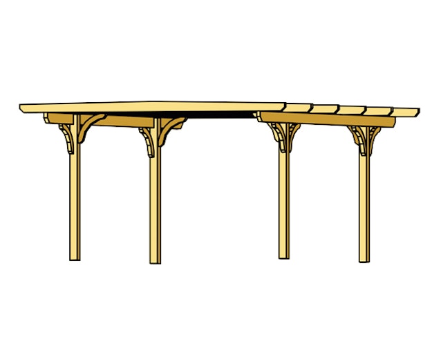 Skan Holz Odenwald - Design Doppel Carport aus Leimholz Breite 640 cm
