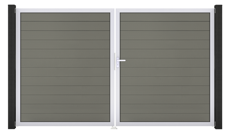 GroJa Solid Tor 2-flügelig 3000 x 1800 mm, Alu-Rahmen EV1