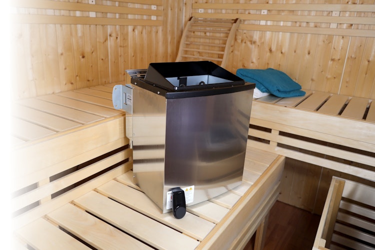 Karibu 9 kW Bio-Kombiofen anthrazit inkl. Huum WLAN Steuergerät mit App-Steuerung