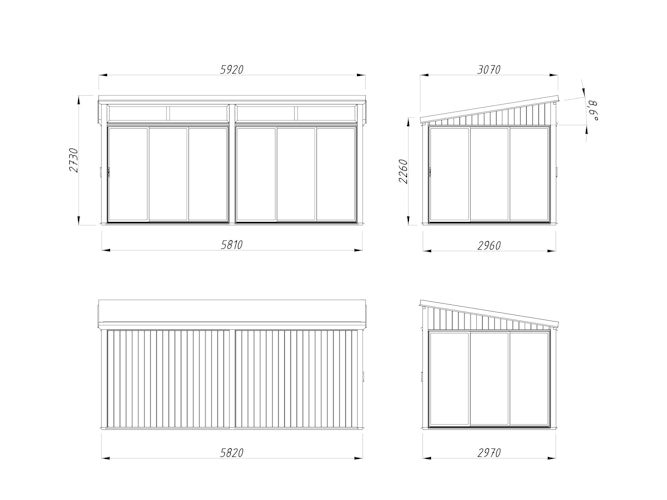 Palmako Glashaus Saga 16,2 m² Slide (Wintergartenanbau inkl. Rückwand)