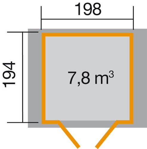 Weka 19 mm Gartenhaus 316 - Doppeltür