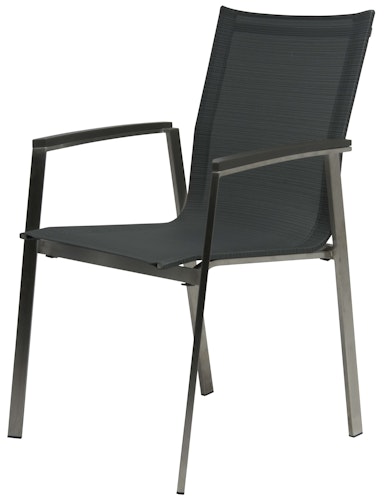 STERN Stapelsessel NEW TOP, Edelstahl / Textilen Karbon / Alu-Armlehnen Anthrazit