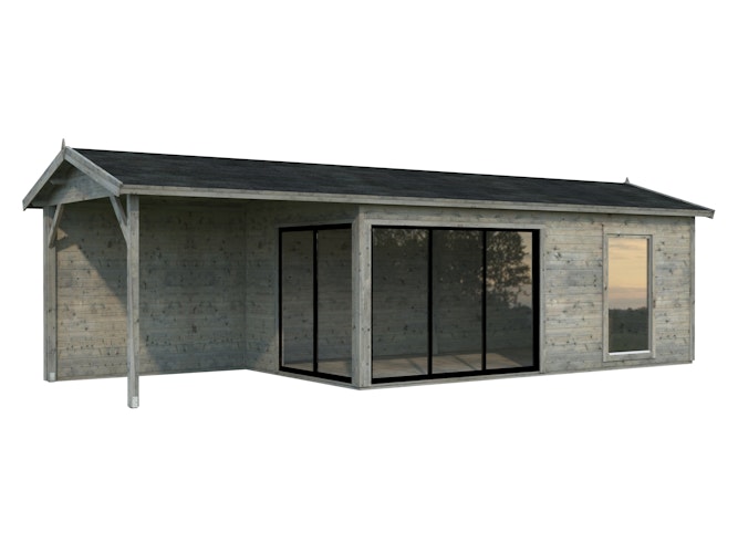 Palmako Gartenhaus Amanda 17,1 +7,8 m² Slide - 44 mm