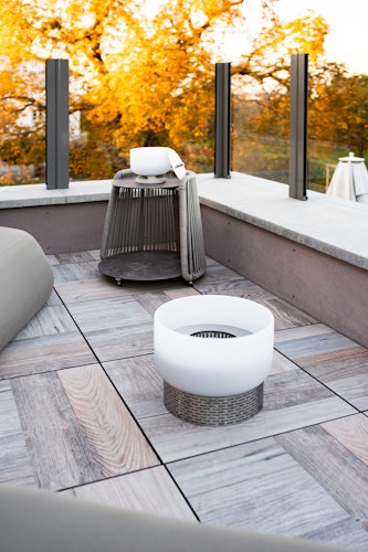 QFlame Feuerschale Set Balcony Stainless Steel Ø 36 cm