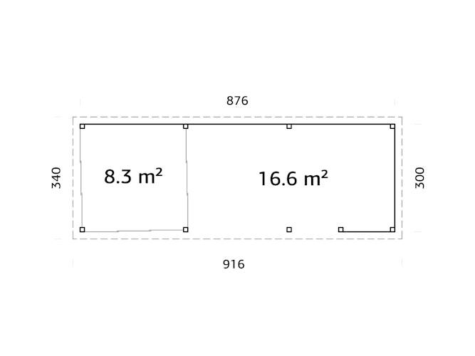 Palmako Gartenhaus Connect Lenna 24,9 m² Set 716 Slide Plus mit Isolierglas-Schiebetüren - 28 mm