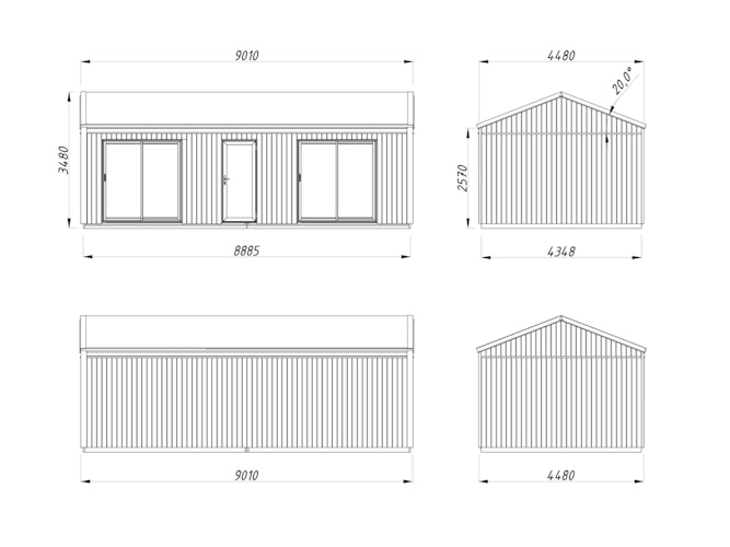 Palmako Gartenhaus Rebekka 31,8 m² - 160 mm