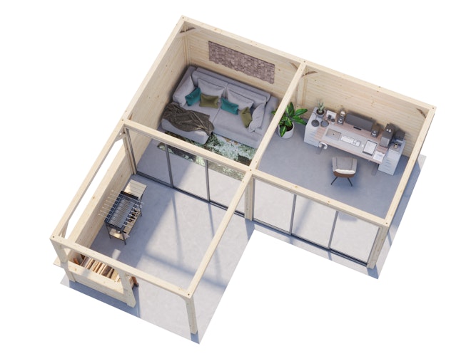 Palmako Pavillon Bianca 24,9 m² Set 223 Slide