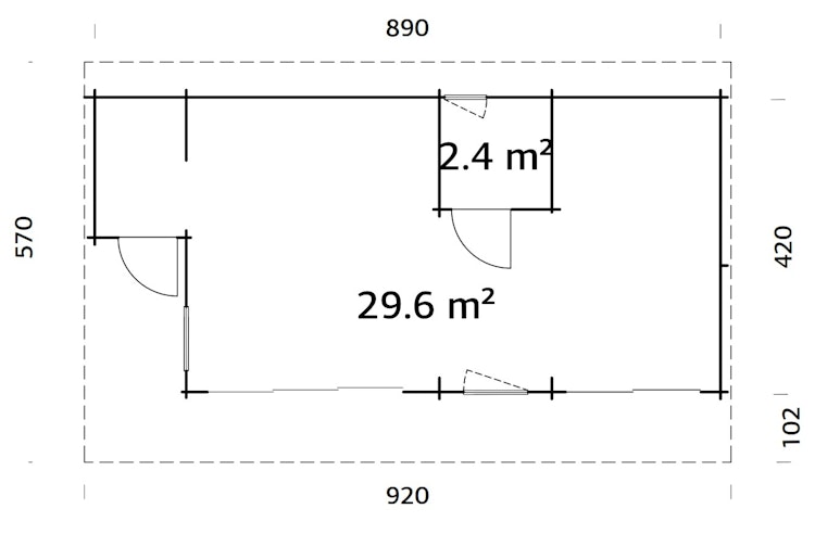 Palmako Ferienhaus Cecilia 32,0 m² Slide Plus - 70 mm