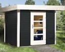 Vorschaubild Weka 28 mm Designhaus 172 mit Vordach (50 cm) - anthrazit 235 x 240 cm Aktionsangebot