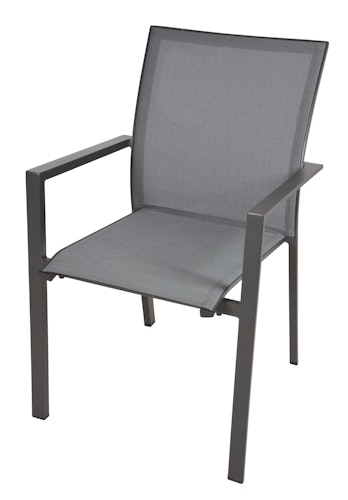 Garden Pleasure Gartenmöbel Set DAVINA / RANA 04, Tisch 180 x 90 +  6 Stapelsessel, Aluminium / Teak / Kunststoffgewebe