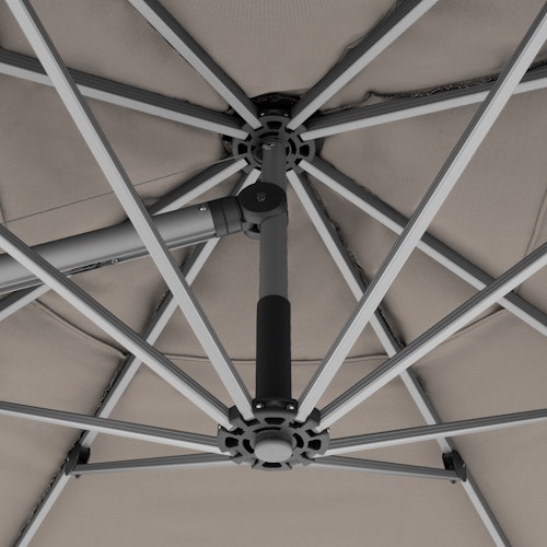 doppler Pendelschirm EXPERT 400 Side, Aluminium Silber / 100 % Polypropylen 220 g/m²