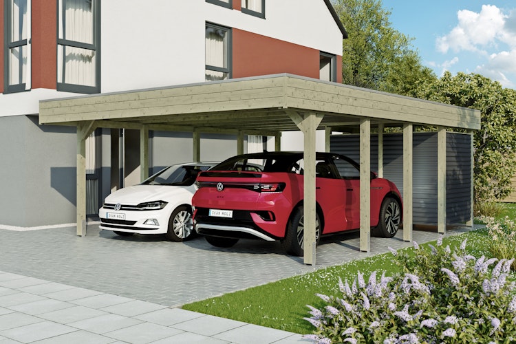 Skan Holz Carport Friesland Hybrid Set 14 557x708 cm inkl. Abstellraum