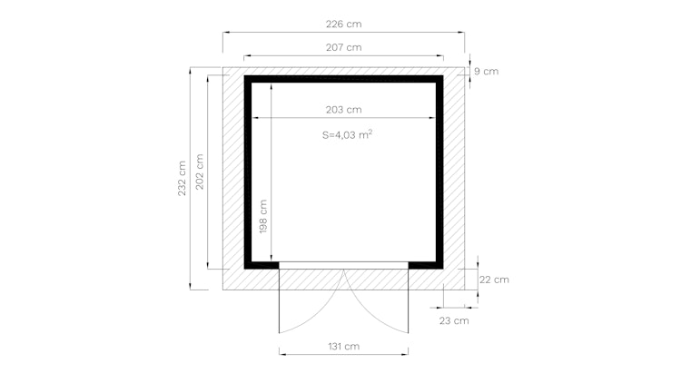 Bertilo Gartenhaus Pent Modern 3 - 18 mm
