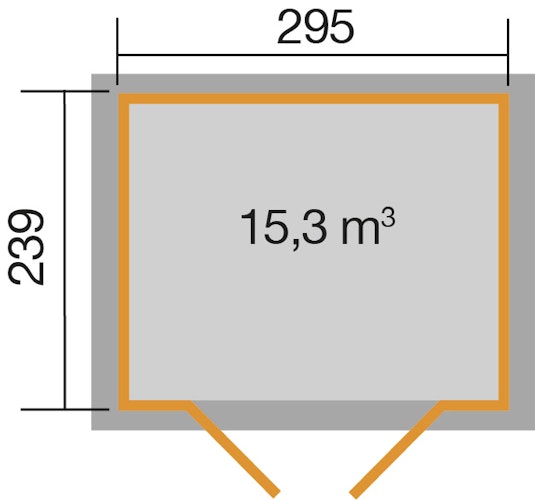 Weka Gartenhaus 264 mit Oberlichtern - 21 mm