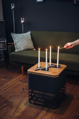 höfats Kerzenhalter SQUARE CANDLE silber