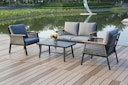 Vorschaubild Garden Pleasure Lounge-Set DENIA, Aluminium Anthrazit / Rope / Kissen 100 % Polyester