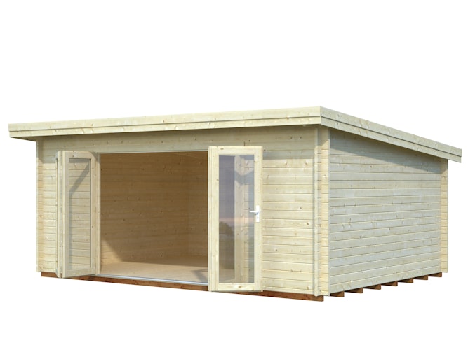 Palmako Gartenhaus Lea 19,4 m² mit Doppelfalttür  - 44 mm