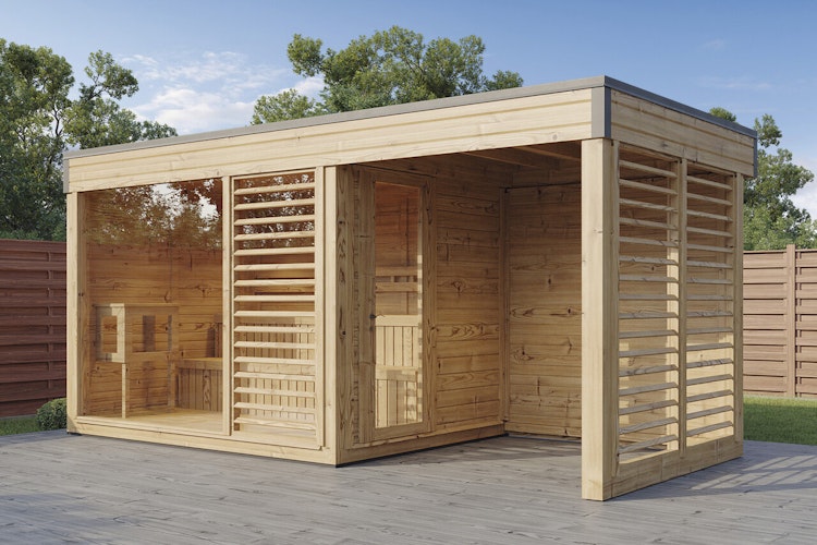 Wolff Finnhaus Saunahaus Sintje 5323/6323 mit Seitendach