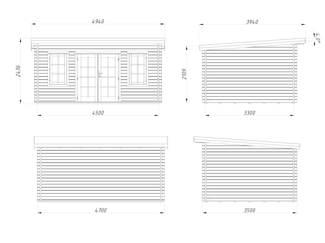 Palmako Gartenhaus Lisa 14,2 m² - 44 mm