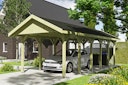 Vorschaubild Skan Holz Wallgau - Satteldach Einzelcarport Breite 380 cm