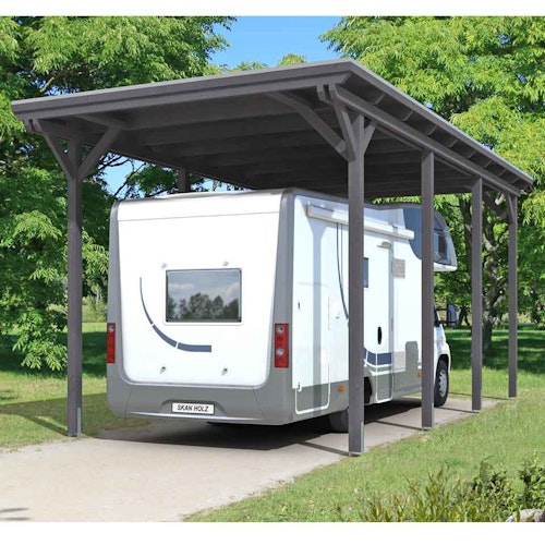 Skan Holz Caravan-Carport Emsland 404x846 cm mit erhöhter Einfahrt