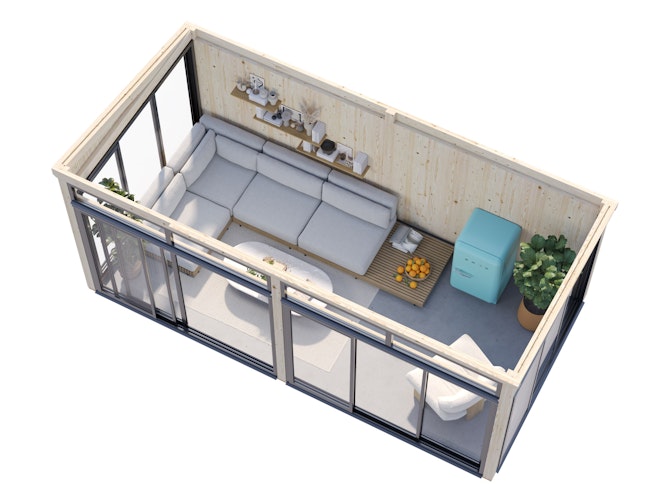 Palmako Glashaus Saga 16,2 m² Slide Plus (Wintergartenanbau inkl. Rückwand)