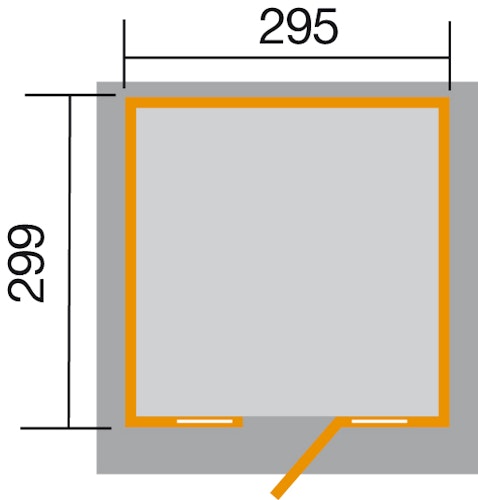 Weka Gartenhaus 172 mit Fensterfront - 21 mm