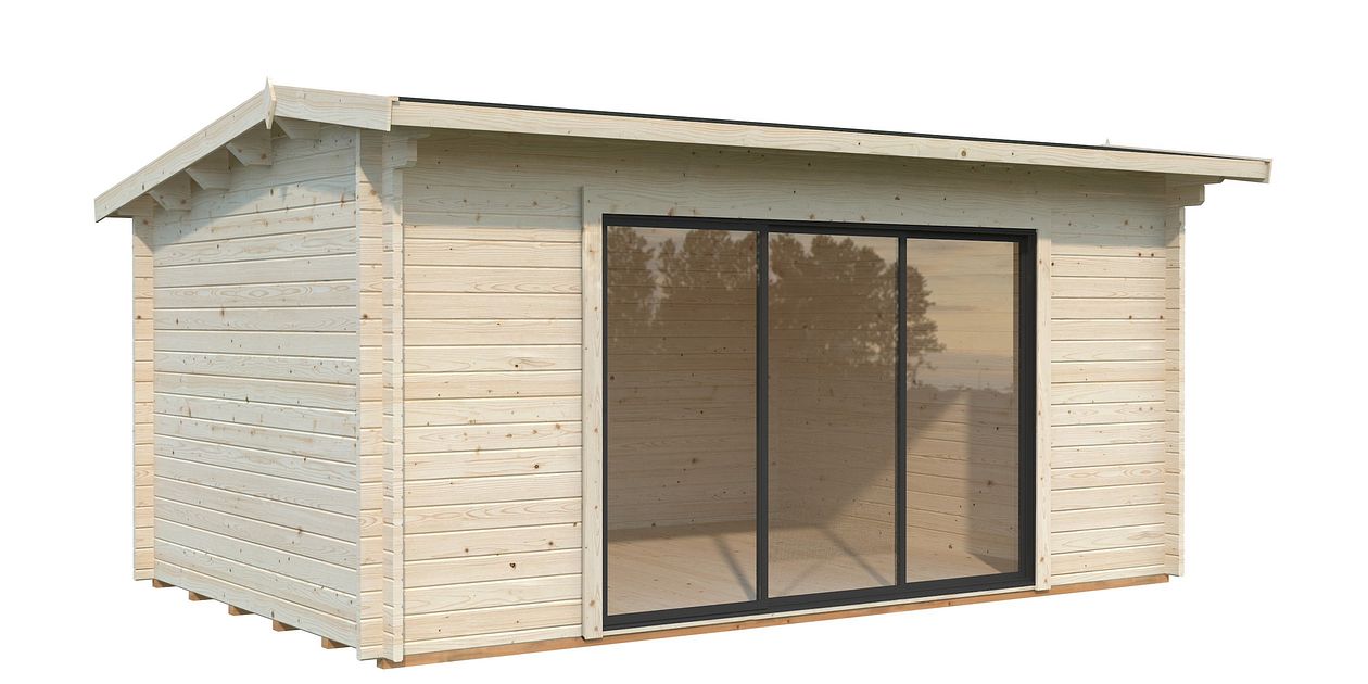 Palmako Gartenhaus Ines 13,7 m² Slide Plus mit Isolierglas-Schiebetür ...