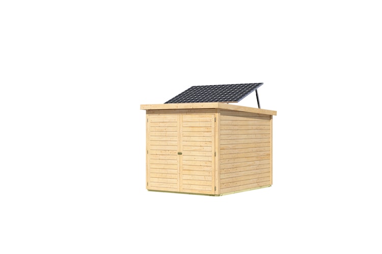 Karibu Fahrradgarage 3/4 inkl. Fahrradschienen (für 3 oder 4 Fahrräder) - 19 mm - mit Solarpaket