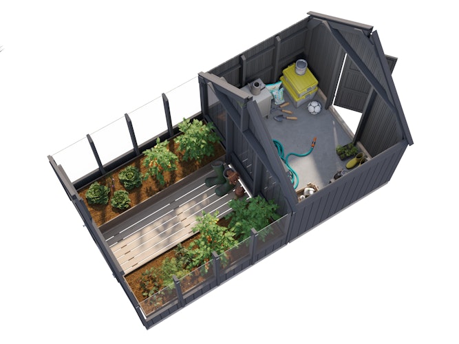 Palmako Glas- & Gerätehaus Emilia 5,4 + 4,0 m² - 18 mm