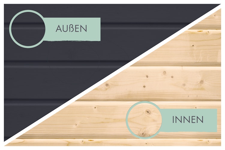 Karibu Gartenhaus Blockbohlenhaus Olaf 3/5 - 28 mm mit erhöhter Schneelast (300 kg/m²)