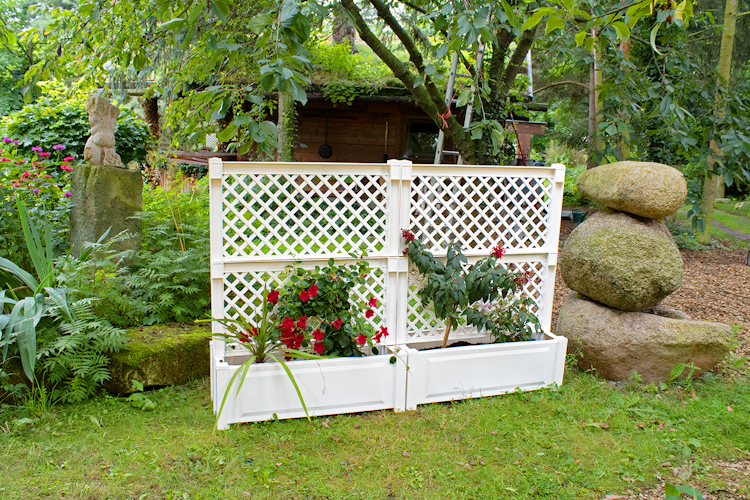 KHW Pflanzkasten groß mit Zentralspalier (2-tlg.) 100 cm - 2er Set