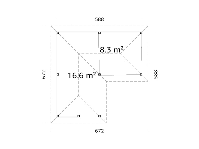 Palmako Pavillon Bianca 24,9 m² Set 210 Slide - 28 mm