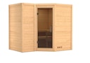 Vorschaubild Karibu Sauna Sahib 2-Massivholzsauna 38 mm -Eckeinstieg - Exklusivoptik inkl. gratis Sauna-Zubehörset im Wert von 234,94 €