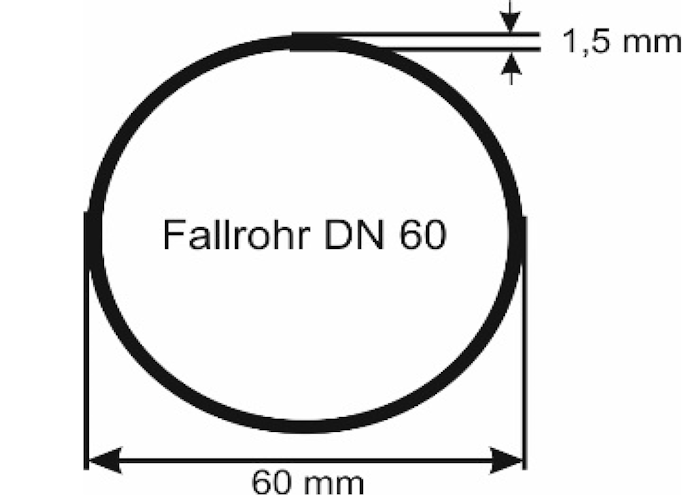 Fallrohr DN 60 200 cm anthrazit