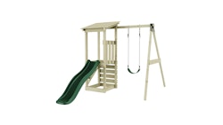 Rebo Spielturm Lyon inkl. Einzelschaukel, Rutsche und Kletterwand - by Weka