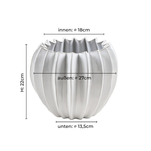 Wikholm form Design Pflanzgefäß / Blumentopf Keramik weiß ⌀ 18 x H 22 cm