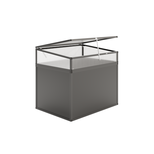 KGT Frühbeet Aufsatz für Aluminium Hochbeet 130 Profile anthrazit (B1,21 x 0,91x H0,77 m - 700 l)