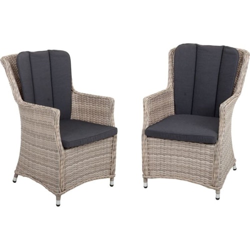 Garden Pleasure Esstisch-Set DIJON, Tisch + 4 Stühle, Aluminium / Polyrattan / 100 % Polyester