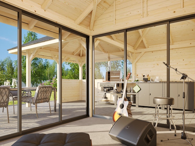 Palmako Pavillon Bianca 24,9 m² Set 209 Slide - 28 mm