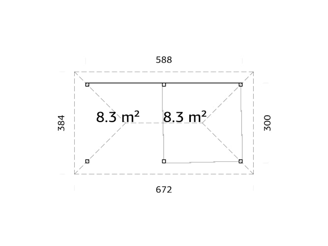 Palmako Pavillon Bianca 16,6 m² Set 506 Slide Plus mit Isolierglas-Schiebetüren
