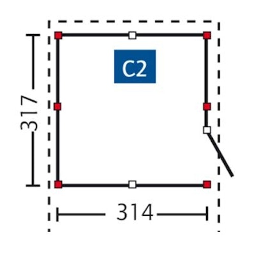 Skan Holz Abstellraum C2 für Carports - Profilschalung