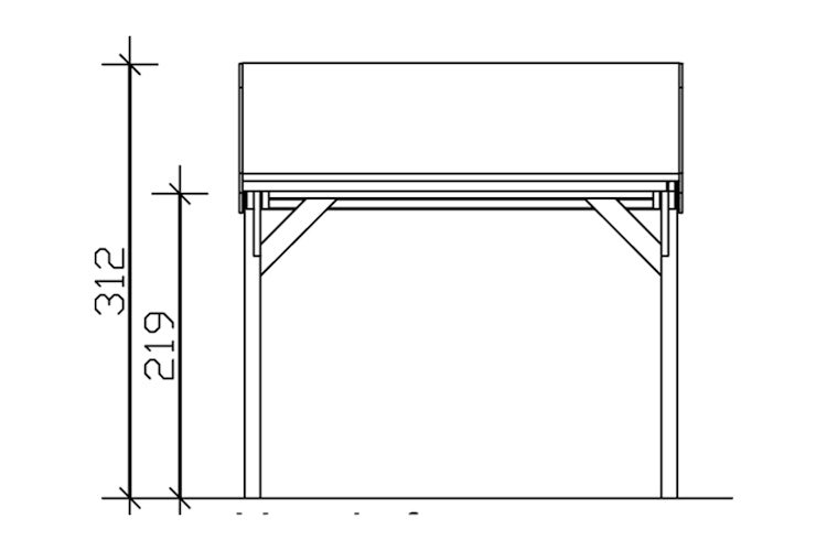 Skan Holz Harz - Pultdach Einzelcarport aus Nadelholz Breite 321 cm