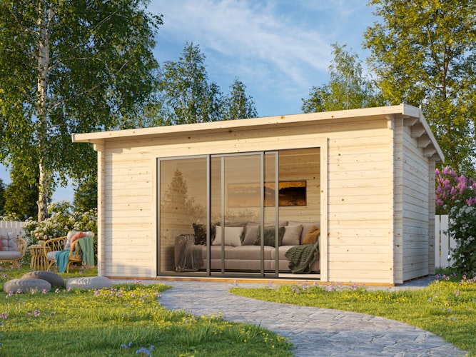 Palmako Gartenhaus Ines 13,7 m² mit Schiebetür - 44 mm