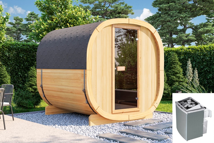 Wolff Finnhaus Gartensauna Colm 2123 Bausatz naturbelassen - 42 mm