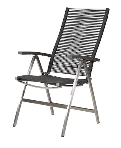 Diamond Garden Hochlehner ATLANTA, Edelstahl / Rope Grau / Alu-Armlehnen