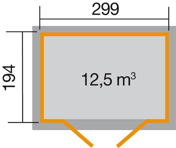 Weka 19 mm Gartenhaus 323