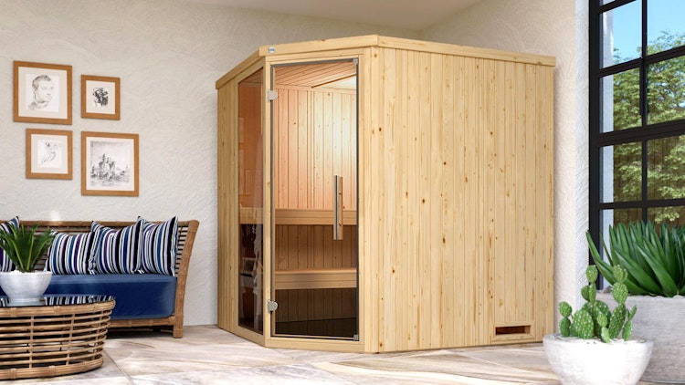 Weka Elementsauna Varberg 2 mit Eckeinstieg - 68 mm