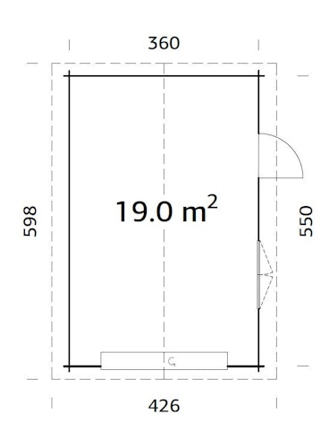 Palmako Garage Roger 19,0 m² - 44 mm - mit Sektionaltor